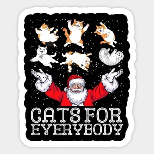 Cats For Everybody Christmas Cat Funny Xmas Santa Sticker